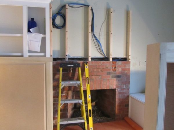 Installing A Custom Bookcase And Fireplace Mantel