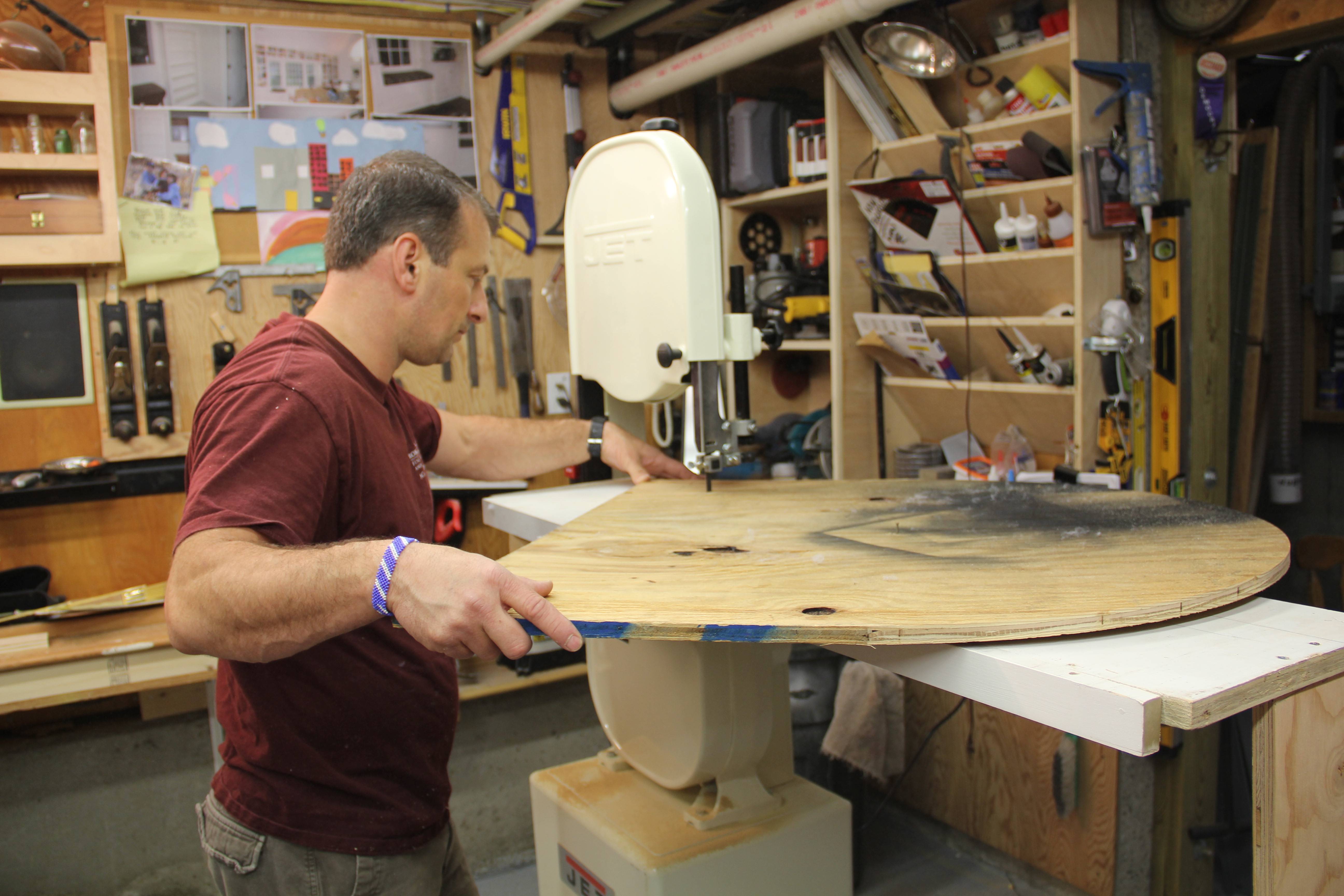 circle cutting band saw jig