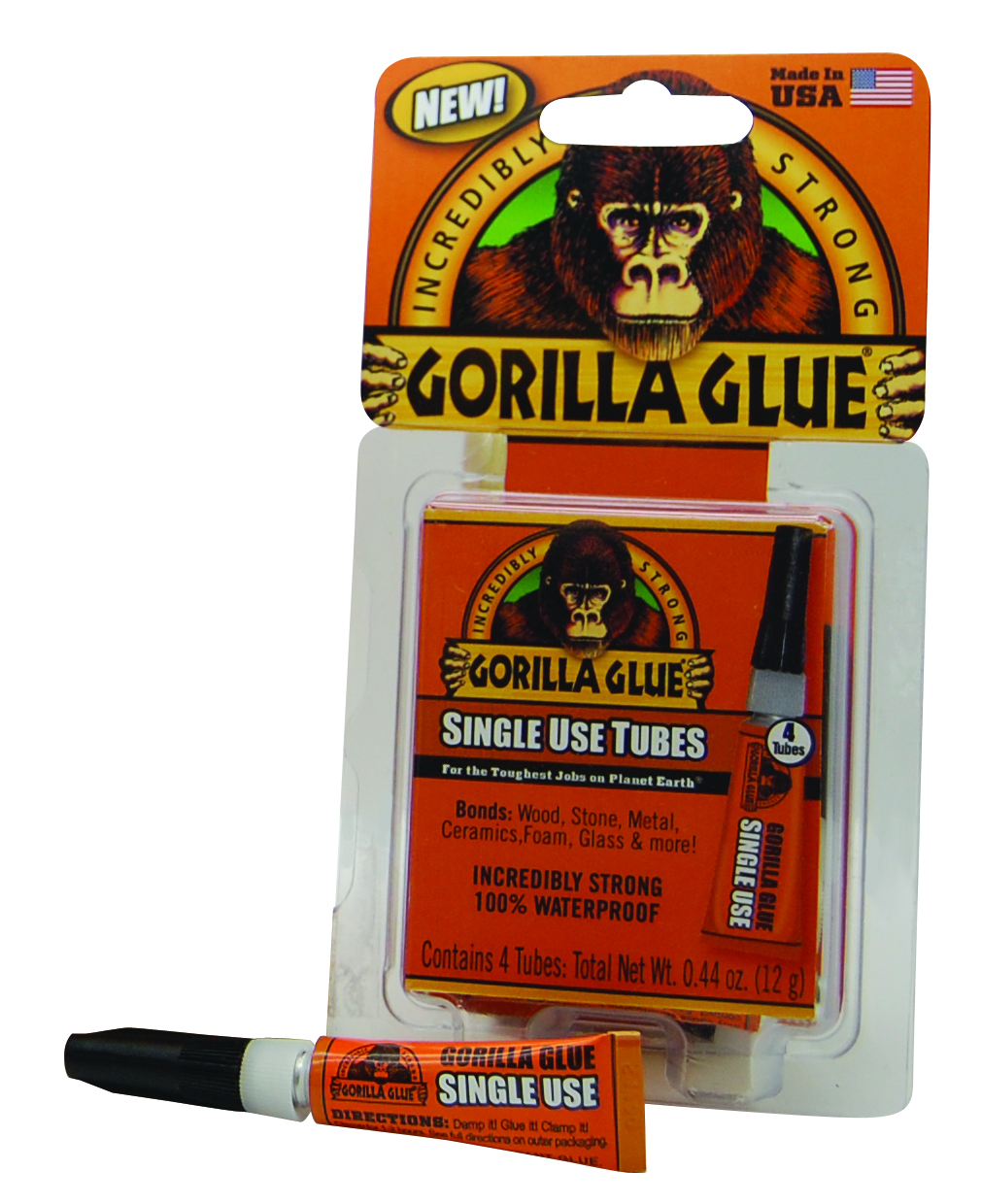 Gorilla Glue White 2 oz Strong Bonds Wood Stone Metal Glass Waterproof,  2-Pack 