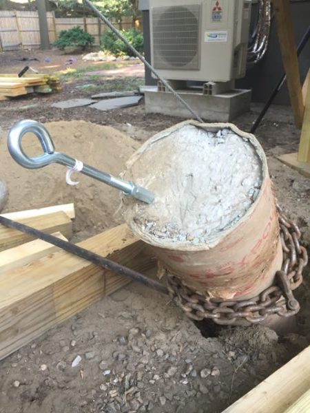 Removing Concrete Deck Footings