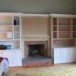 Fireplace Mantle and Flanking Bookcase