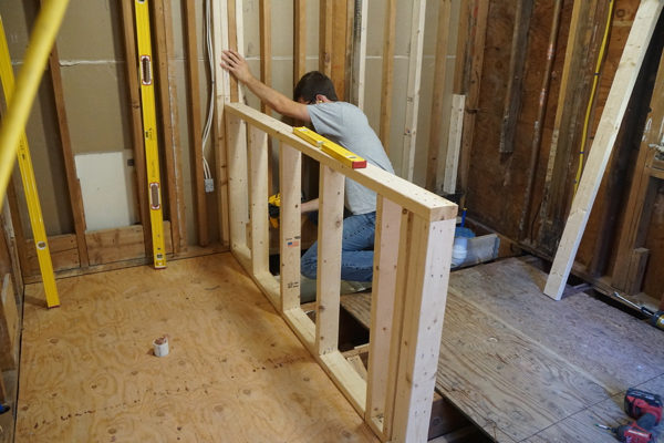 Best Method To Stiffen A Half Wall Concord Carpenter - How To Frame A Half Wall For Shower
