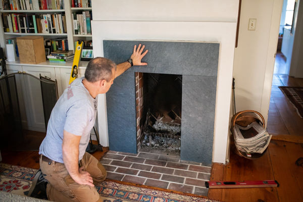 Soapstone Fireplace Surround, How To Fix A Fire Surround The Wall