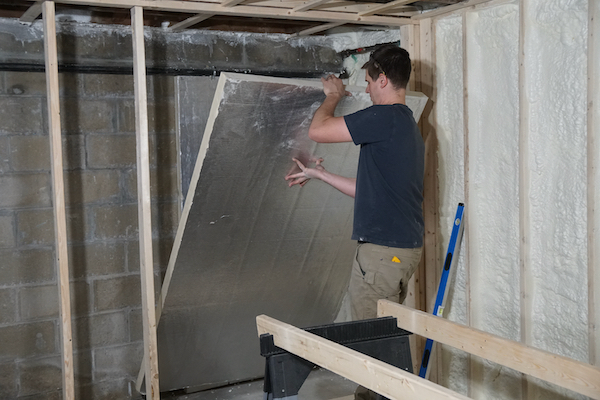 Basement Wall Insulation Using Rigid, Foam Board Basement Wall Insulation