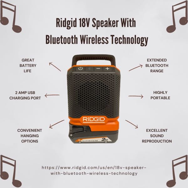 Ridgid 18V Bluetooth Speaker Assets