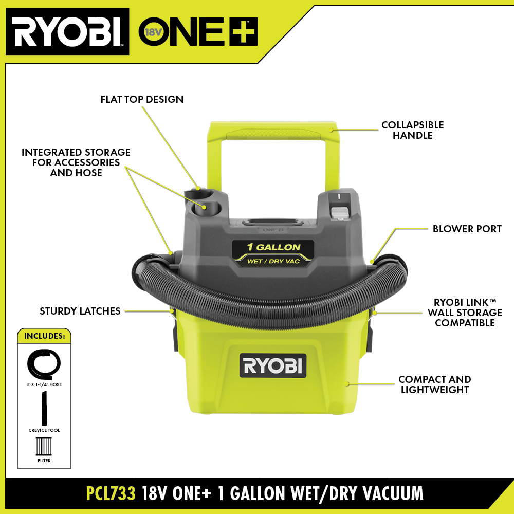 RYOBI 1Gallon Wet/Dry Vacuum Concord Carpenter